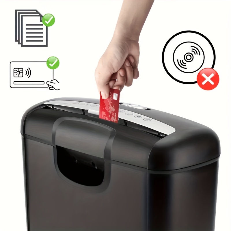 

6-sheet High-security Paper With 10l Wastebasket - Fast & With Protection, Heavy Duty -cut For Home Office Use Black