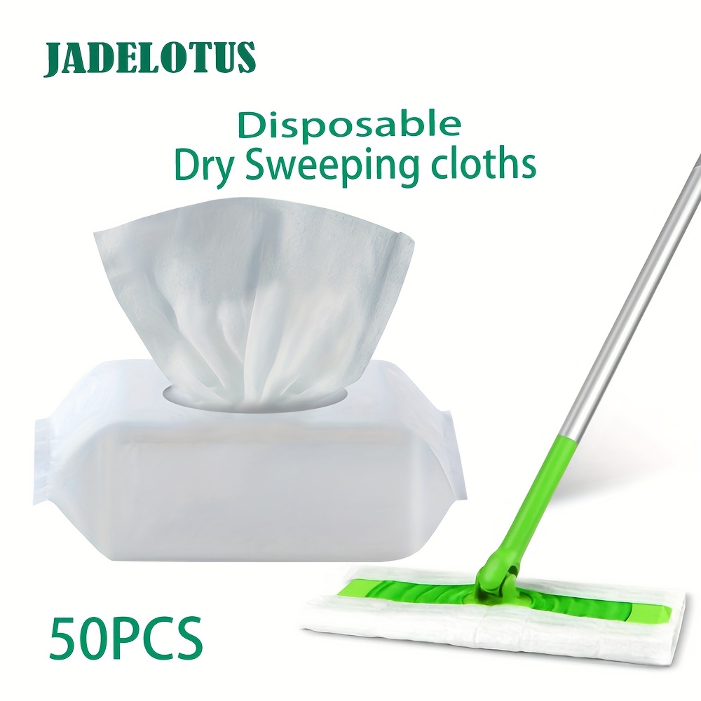 30pcs/50pcs/100pcs Jadelotus Disposable Mop Cloth - Plain Weave Disposable Dry Mop Pad For Floor Mops, Anti-static Dry Sweeping Cloth, Cleans Hair And Pet Fur, Suitable For Floors