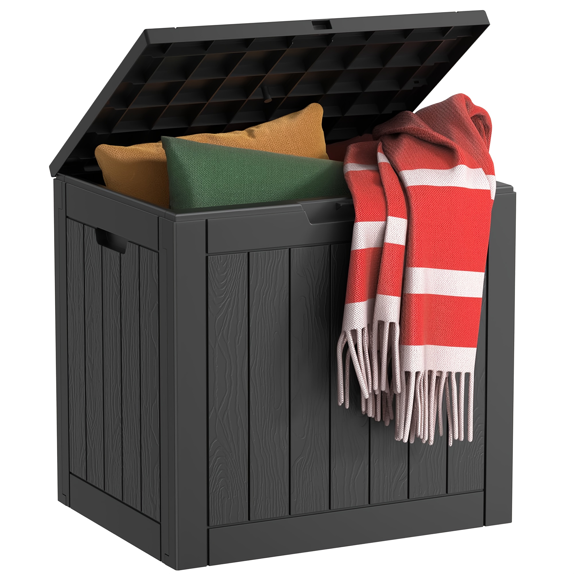 TEMU 35 Gallon Heavy-duty Outdoor Resin Storage Bin With Lid - Heavy-duty Construction, Weatherproof & Sun-resistant, Thickened Walls For Outdoor