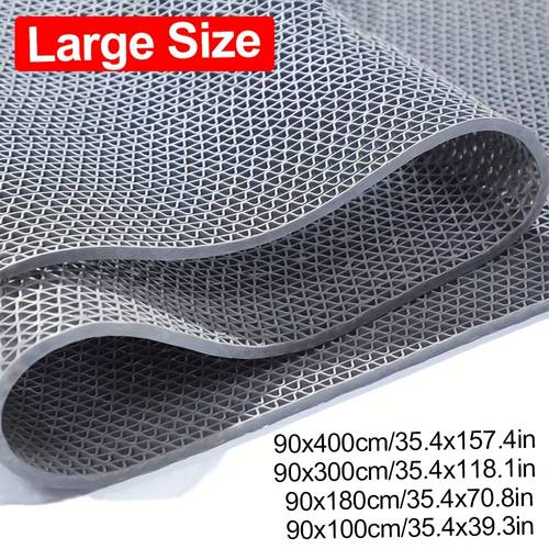 large non slip bathroom floor mat made of rubber and pvc featuring an s shaped mesh design that allows for easy folding and cutting it offers quick drainage and is durable suitable for use in kitchens bedrooms hotels