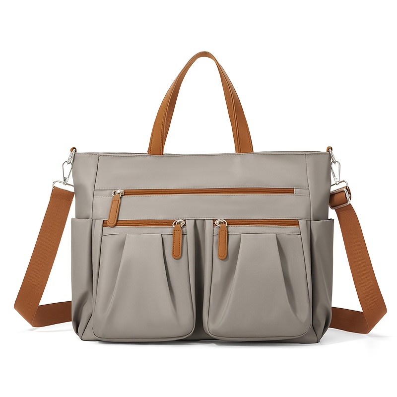 TEMU Borsa a spalla singola da donna per il tragitto giornaliero, valigetta, laptop, borsetta con tasche multiple e , materiale in nylon
