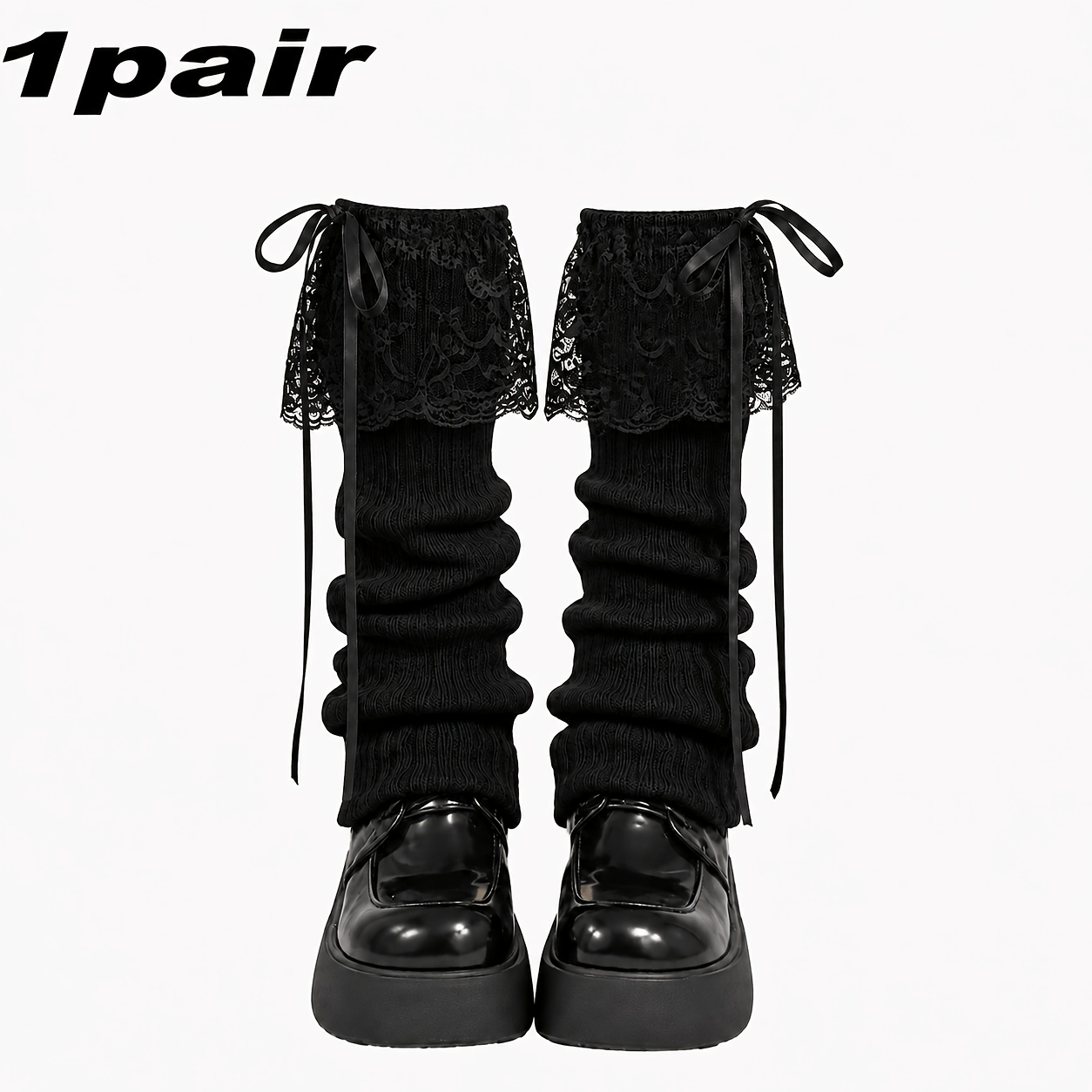 TEMU 1 Pair Women's Autumn/winter Lace Bow Warm Socks, Fashionable And Versatile Snow Socks, Easy And Casual Socks, Autumn/winter Clothing Additions,