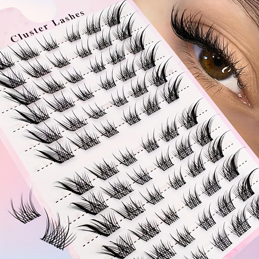 72 Clusters Of Eyelash Clusters Fox Style Transparent Stem Clusters Cat Eye Fine Soft Mink False Eyelashes At Home
