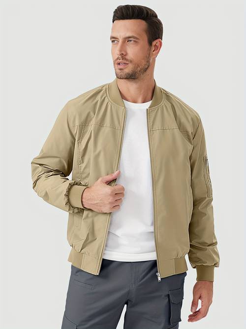 men jacket lightweight windproof flight coat full zip jacket featuring a lining regular fit plaid cuffs sophisticated and high quality stitching and autumn style