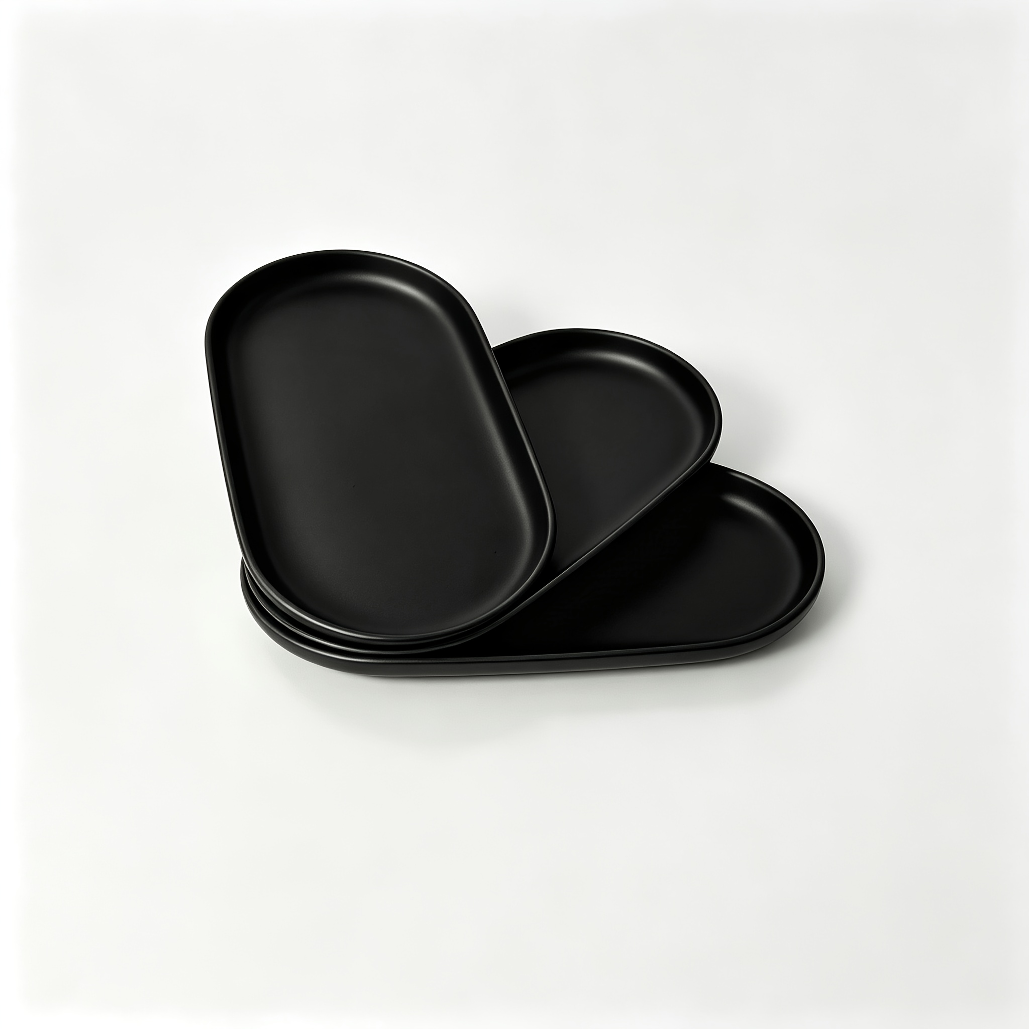 TEMU Oval Matte Plastic Tray, Small 9.5in Plastic Tray, Suitable For Coffee Cups, Desserts, Breakfast And Afternoon Tea. , Rounded Non-hurting. Easy