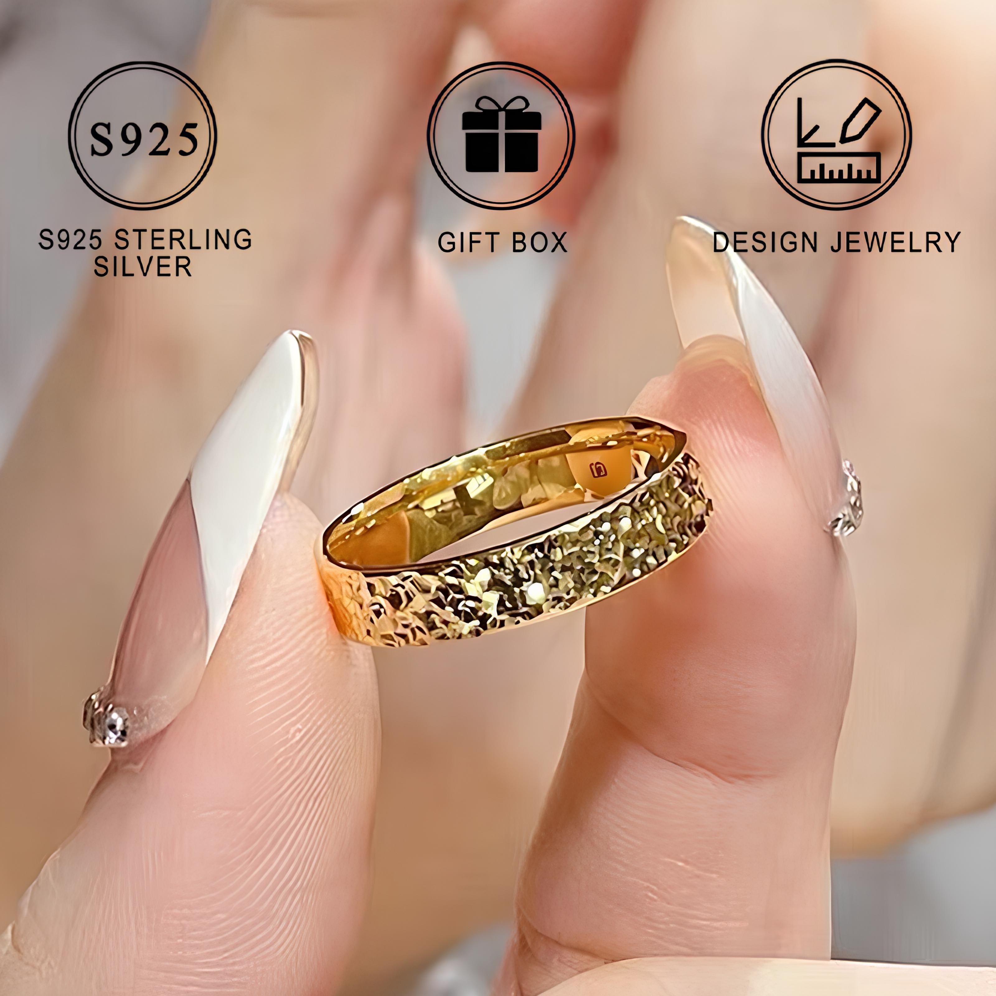 925 Silver Broken Ice Starlight Ring Couple's Matching Gift