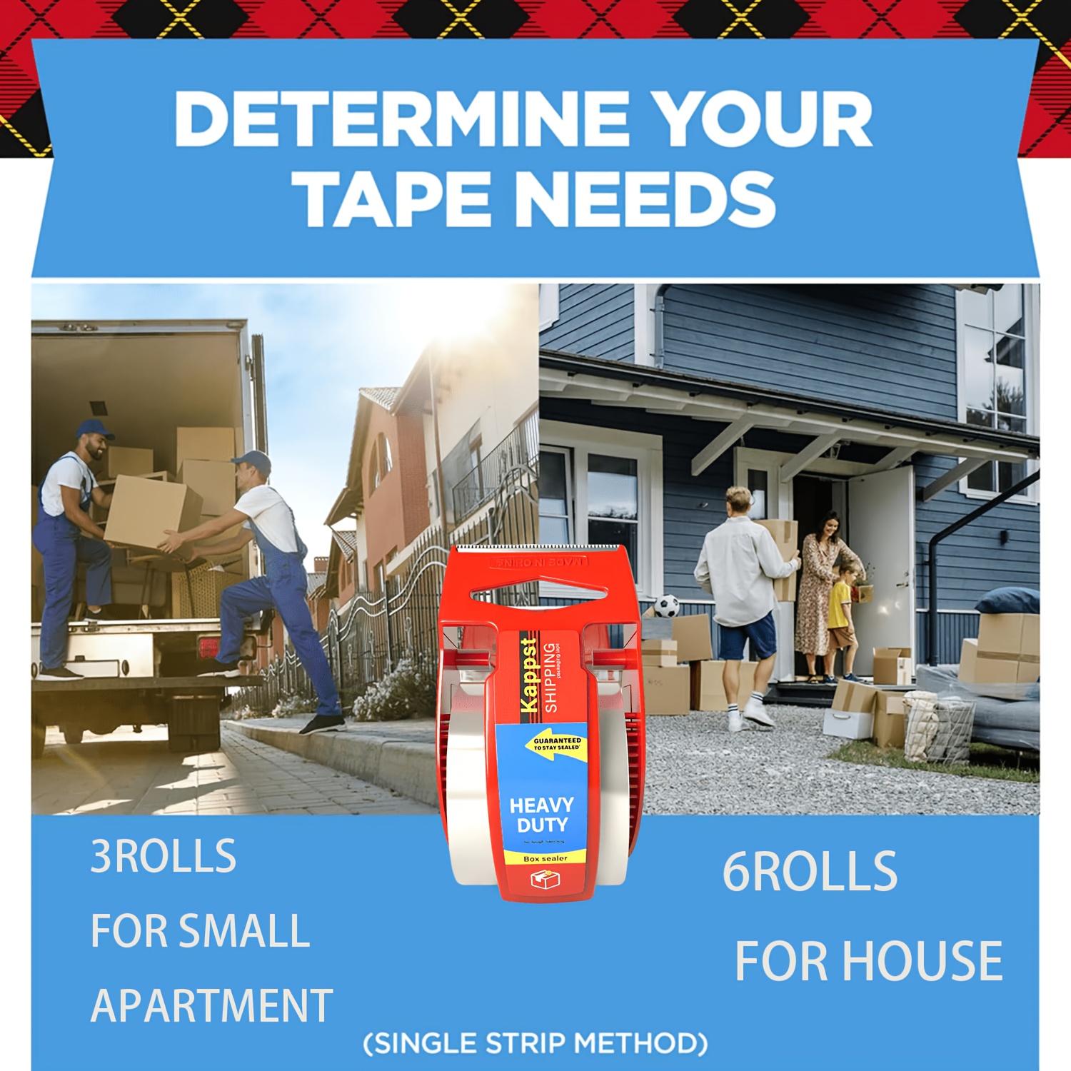 Heavy-Duty Packing Tape Set with Red Cutter