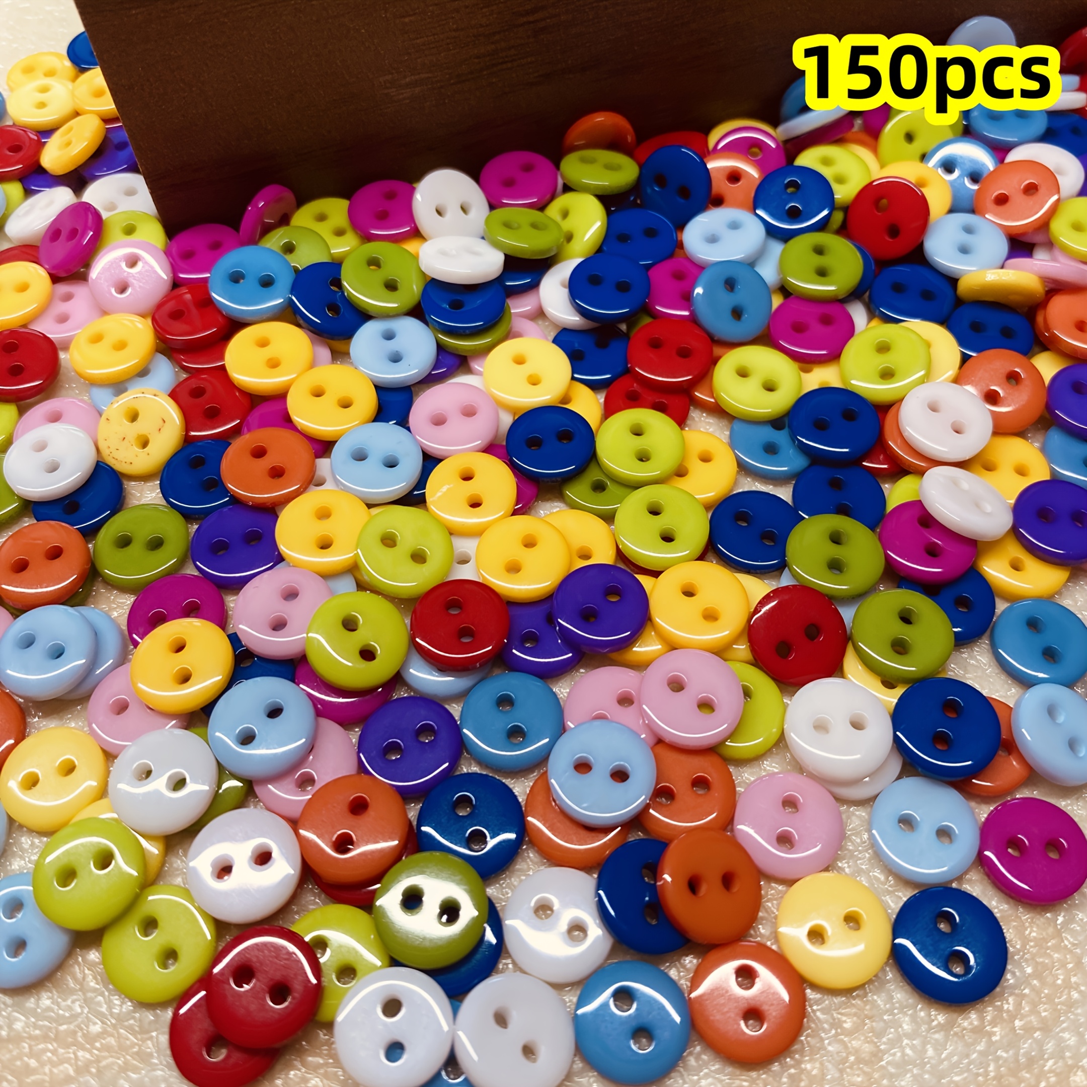 TEMU Lot de 150 boutons à double trou en résine de couleurs mélangées, de diamètre — Parfaits pour la couture et l'artisanat. Les boutons présentent