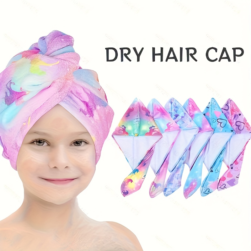 

1pc Kid's Geometric Hair Wrap Towel, Absorbent & Quick-drying Microfiber Girl's Turban, Super Soft Dry Hair Cap, For Long & Short Hair, Ideal Bathroom Supplies, Perfect Gift For Girls