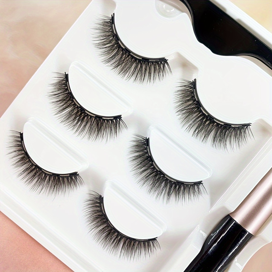 

False Eyelashes Kit - To , Reusable, & Fluffy For Beginners