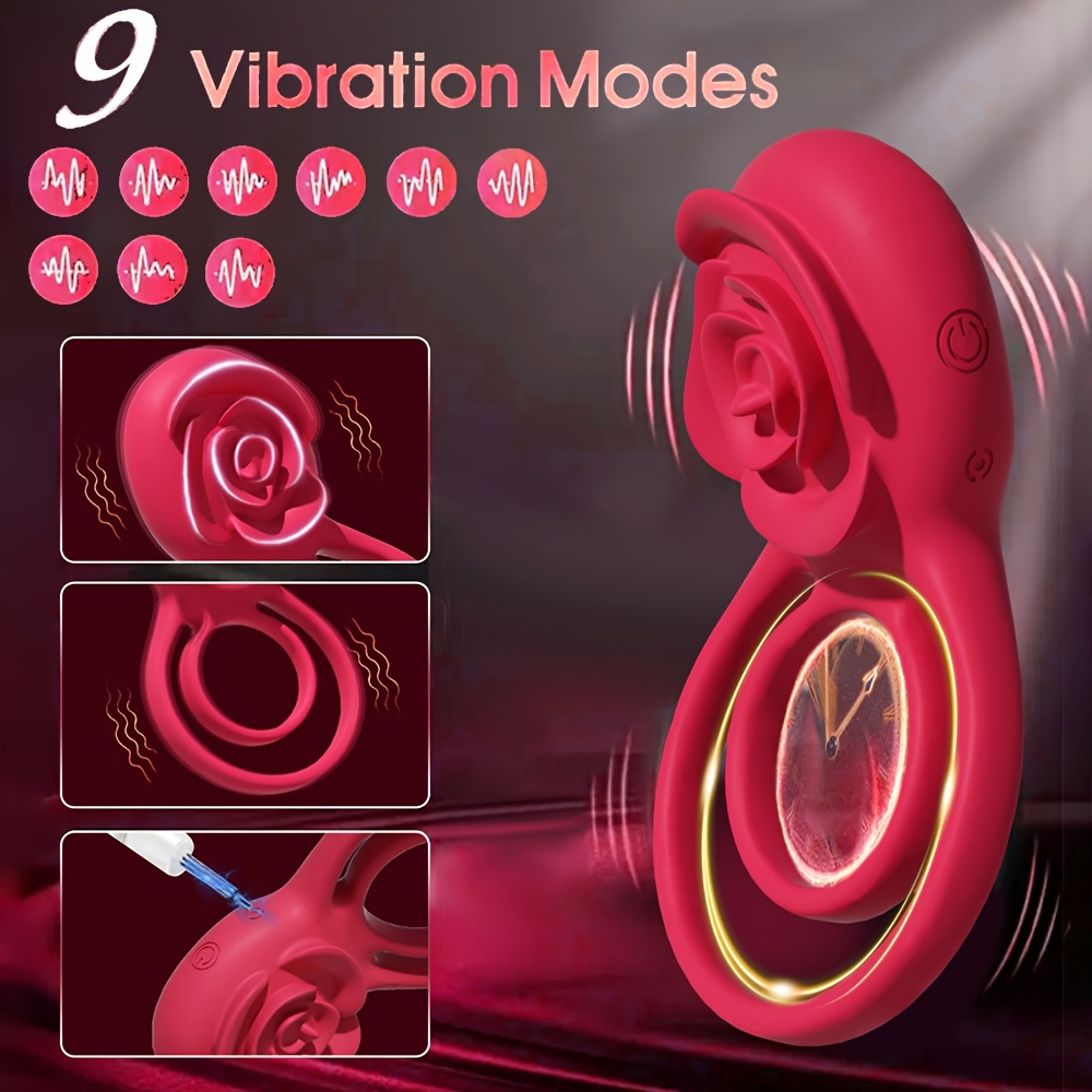 Rose Vibrating Ring with Clitoral Stimulator