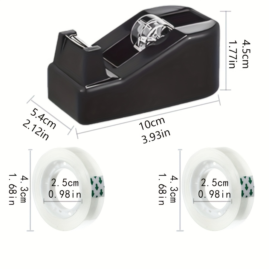 TEMU Tape Cutter Set Includes 2 Rolls Of Tape. Desktop Tape Dispenser, Suitable For Office Desk Stationery. Suitable For Scrapbook Organizers And