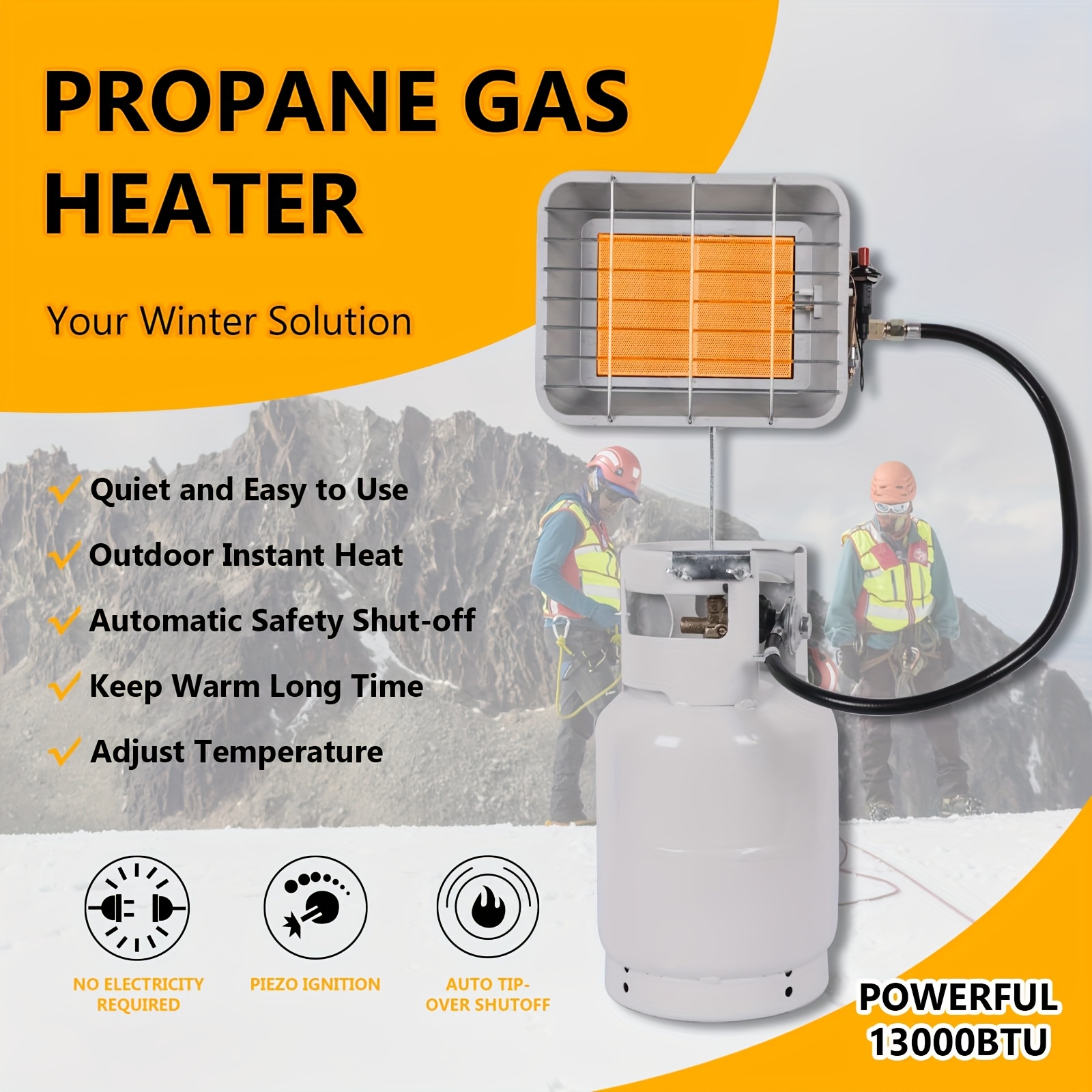 outdoor propane heater 13000 btu safety shut Temu