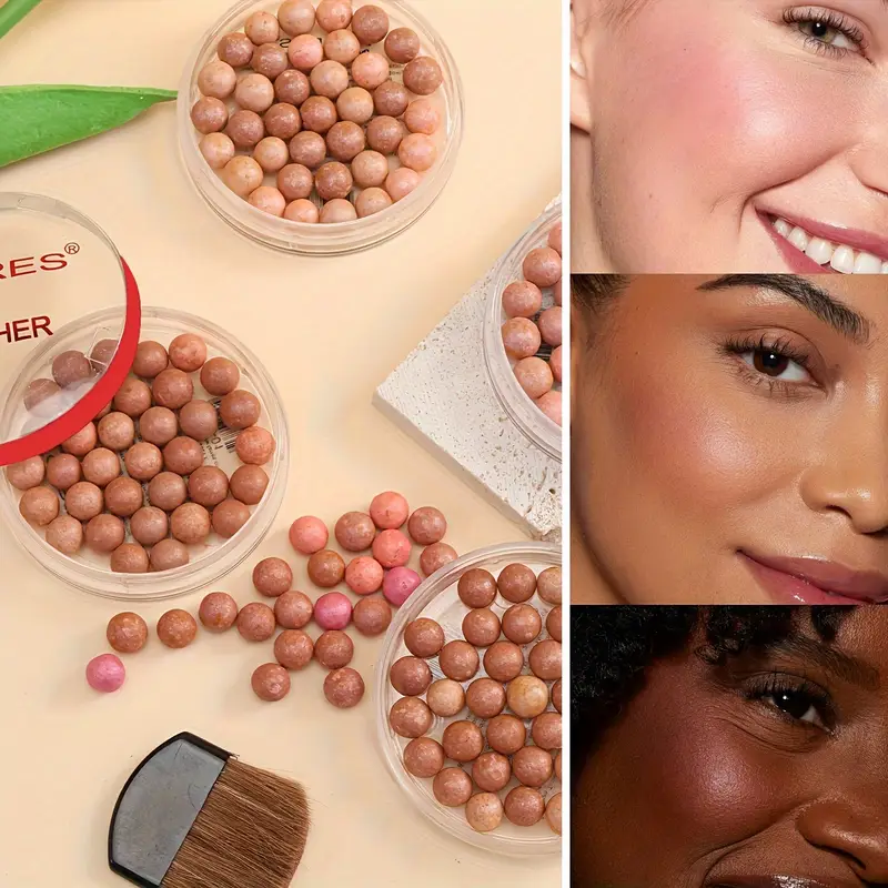 1st waterbestendig roller blush poeder, matte afwerking, verhelderend effect, geschikt voor alle huidtinten, 35-38 kralen per details 0