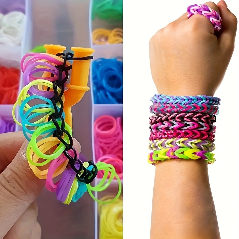 

Diy Rainbow Rubber Band Bracelet Making Kit - Plastic Craft Set For Creative Jewelry Design - Hands-on Skill Development - No Power Supply Needed