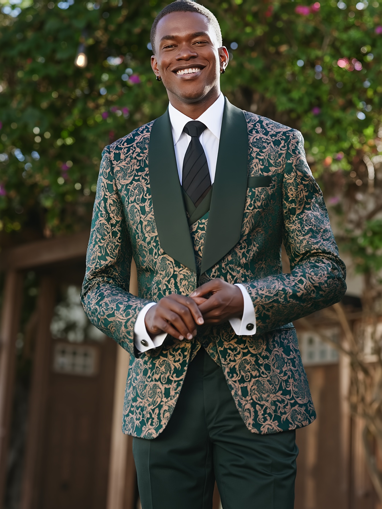 men dark green suit sold on Temu United States
