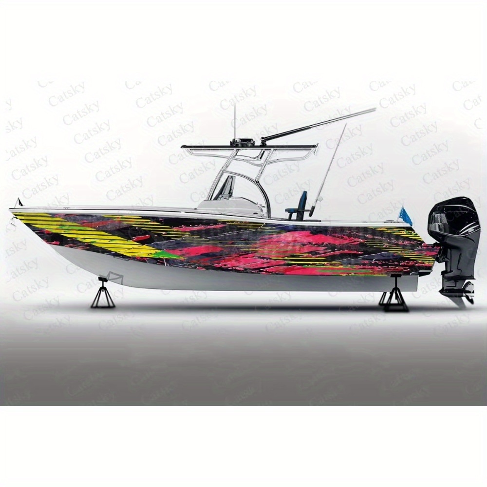 Vector Color Bar Geometric Abstract Boat Sticker Wrap