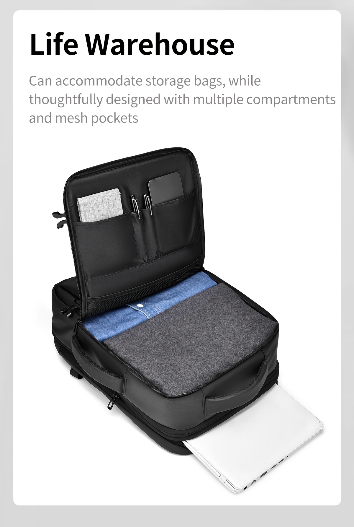 Mochila unisex WEIXIER, bolsa de viaje, bolso de mano, mochila unisex, bolsa para portátil, gran capacidad, función deportiva, mochila abierta a 180°, bolsa de equipaje para fines de semana, bolsa de negocios, bolsa de viaje de negocios, mochila escolar, expansible, compartimento independiente para computadora, adecuada para viajes escolares y de negocios, regalo para amigos y familiares.