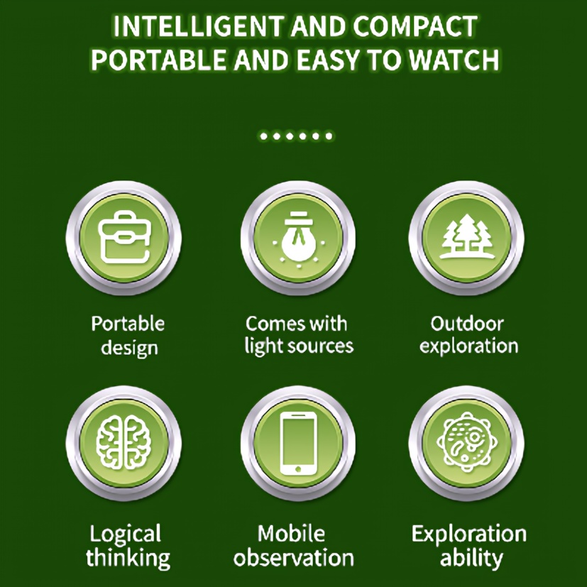 kids portable microscope with stand education tool pvc material school and home use ideal christmas thanksgiving gift educational toys Product details 9