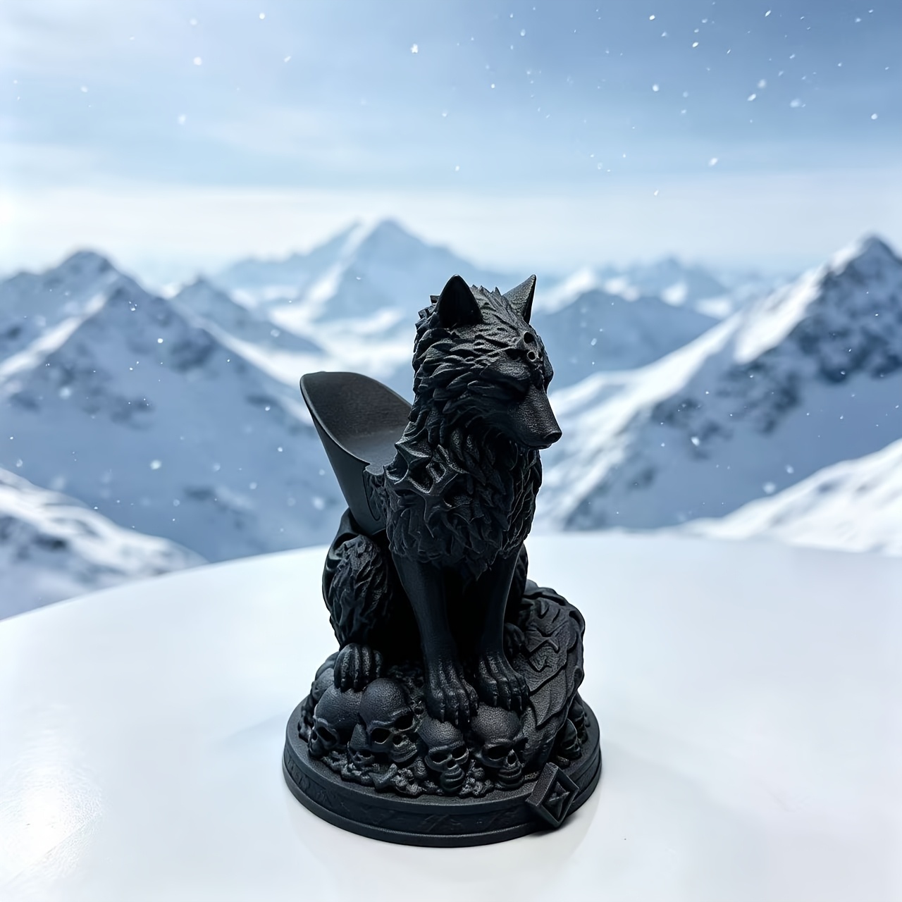 TEMU Support de de jeu Frostfield Wolf, base de créative, ornement décoratif de bureau pour gaming