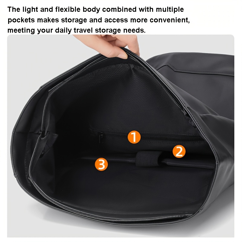 Men's New Trendy Fashion Roll-Top Backpack, Men's School Bag, Casual Travel Sports and Gym Backpack, Large Capacity Multi-Functional Backpack, Women's Matching Casual Backpack