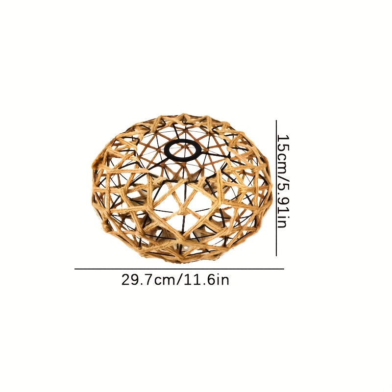 shade 1 elegant seaside retro bohemian   with metal decor country woven   for bedroom kitchen   and semi flush ceiling fixture   decoration room decorative lampshade details 2
