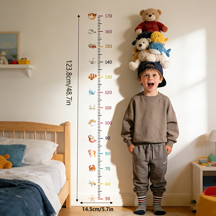 1 Sheet Growth Chart Wall Decal - Room Height Measurement Sticker - Self-adhesive Easy To Apply,school Decoration