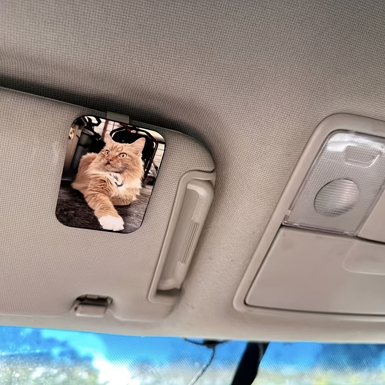 TEMU Custom Photo Car Sun Visor Clip 1pc, Acrylic Personalized Vehicle Visor Additions, In-car Photo Frame Decor, Ideal Gift For Him Her Christmas