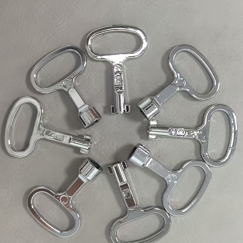 TEMU 8pcs Set Of Triangular Key Wrenches, Flat Key Wrenches, Electrical Box Keys, Triangular Keys For Electrical Cabinets, Heater Keys, Water Meter