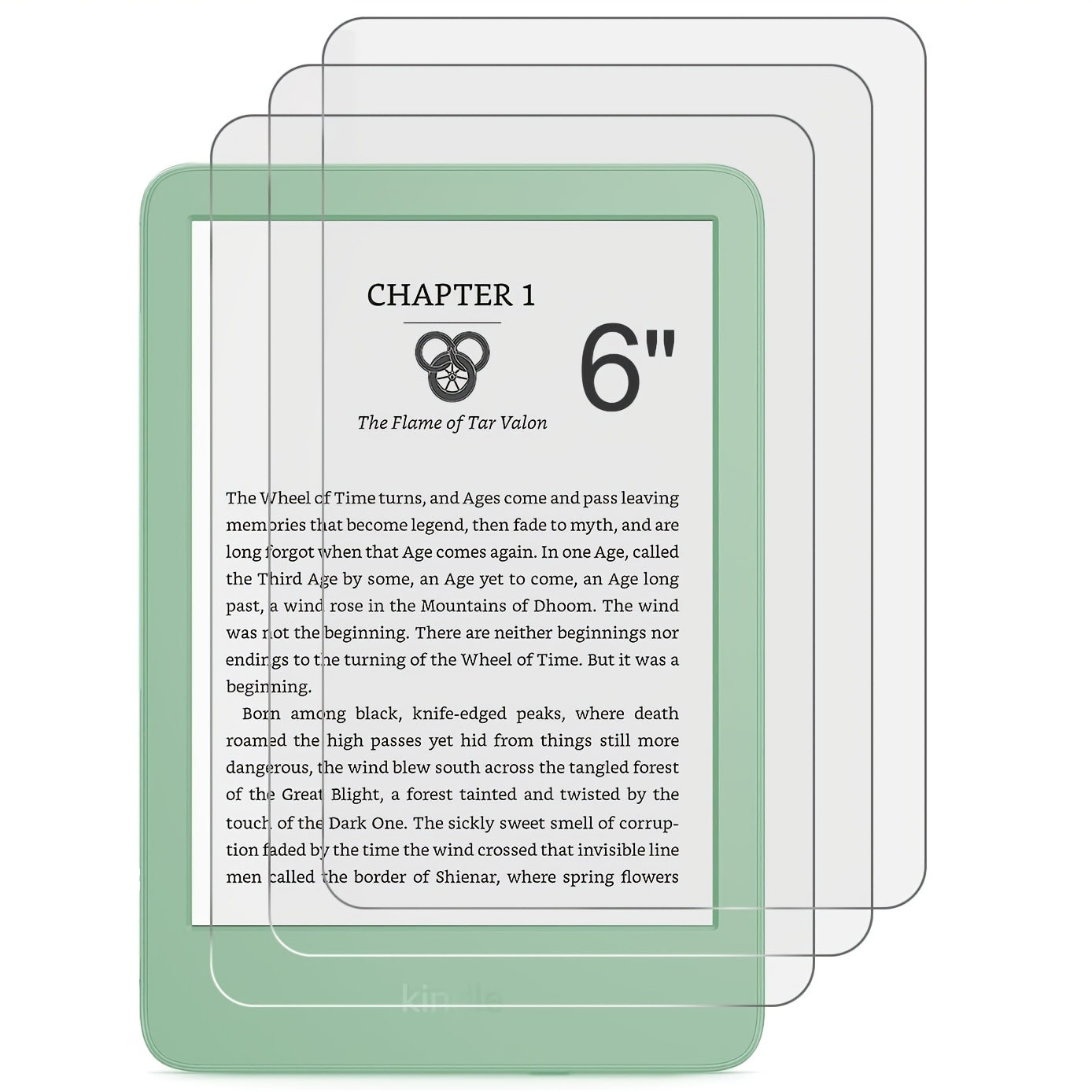 Image of 3-pack Matte Screen Protectors For 6-inch 2024 And 2022 (11th Generation) E-readers, High Definition, Anti-fingerprint - Matte Pet Film