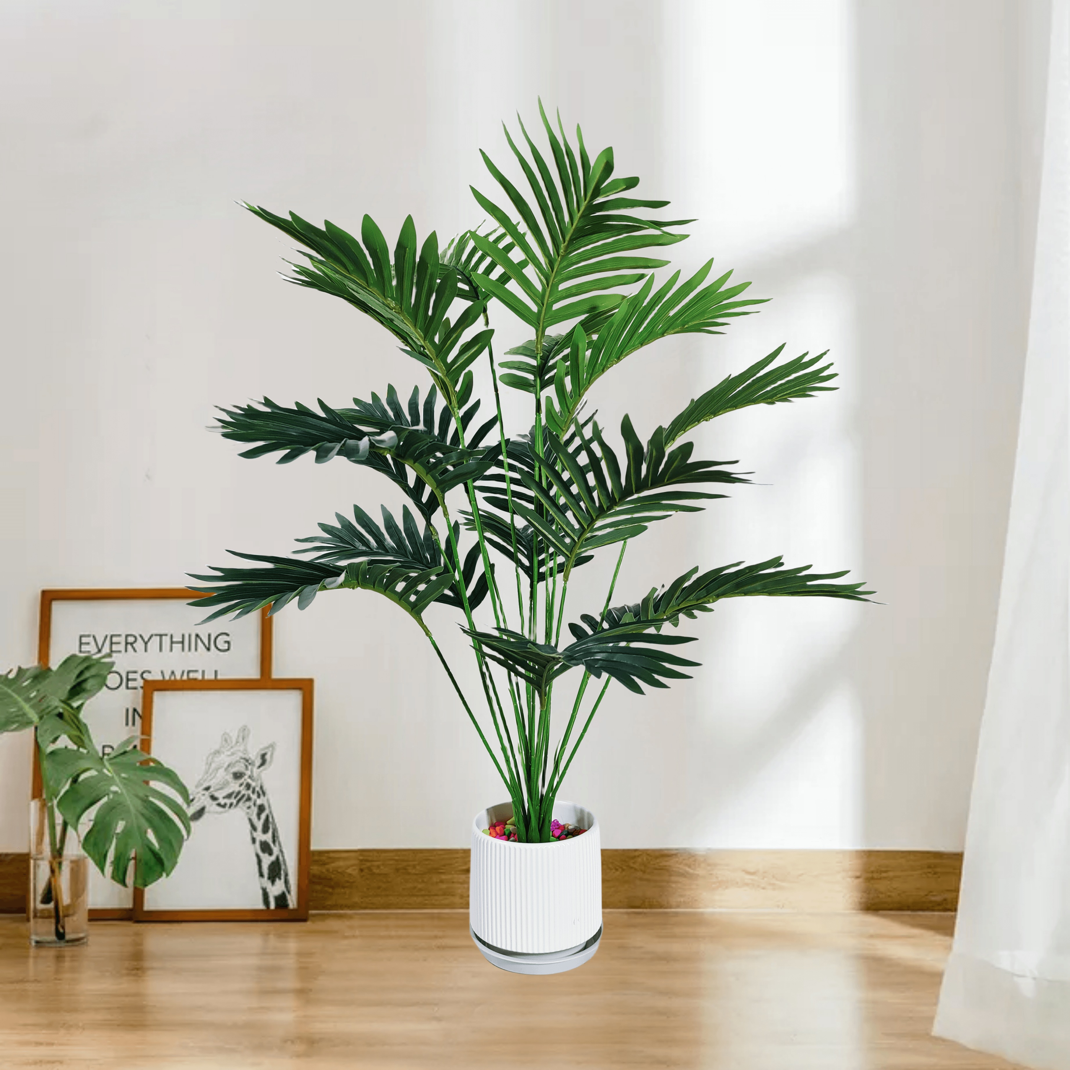 

1pc 18 Leaves Artificial Plant, Faux Tropical Plant, Suitable For Spring Summer Indoor Outdoor Decor, Boho Wedding Party Home Decoration, Easy To Take Care