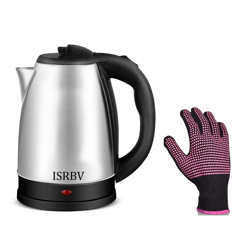 TEMU 1 Stainless Steel Electric Kettle + 1 Anti-scald Glove, 304 Seamless Inner Lining With Automatic To Prevent Dry Burning, Suitable For Home