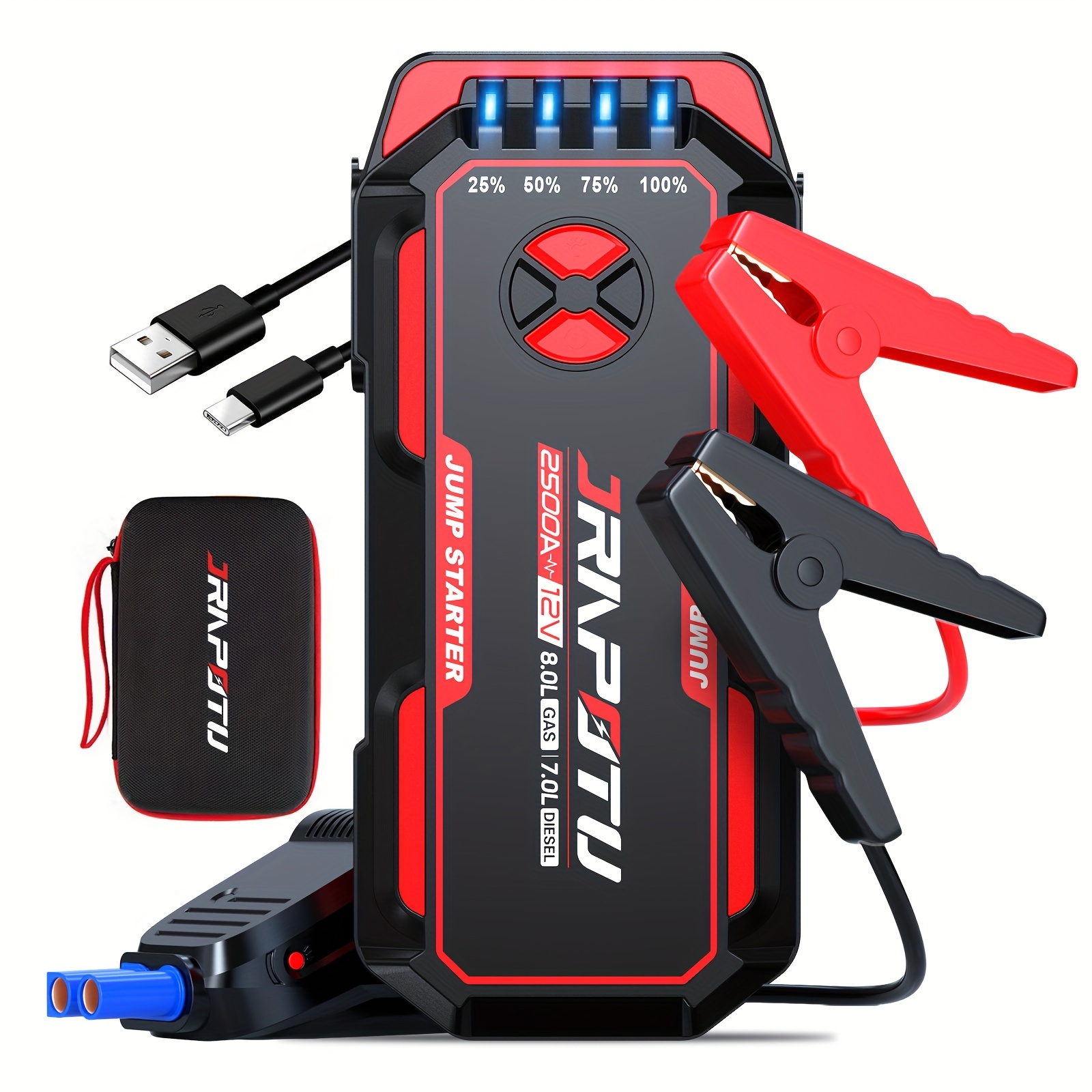 

Portable , 12v Car Battery Usb Charge (up To 8l Gas Or 7l Diesel Engine) -in Led Ligh, Usb ,