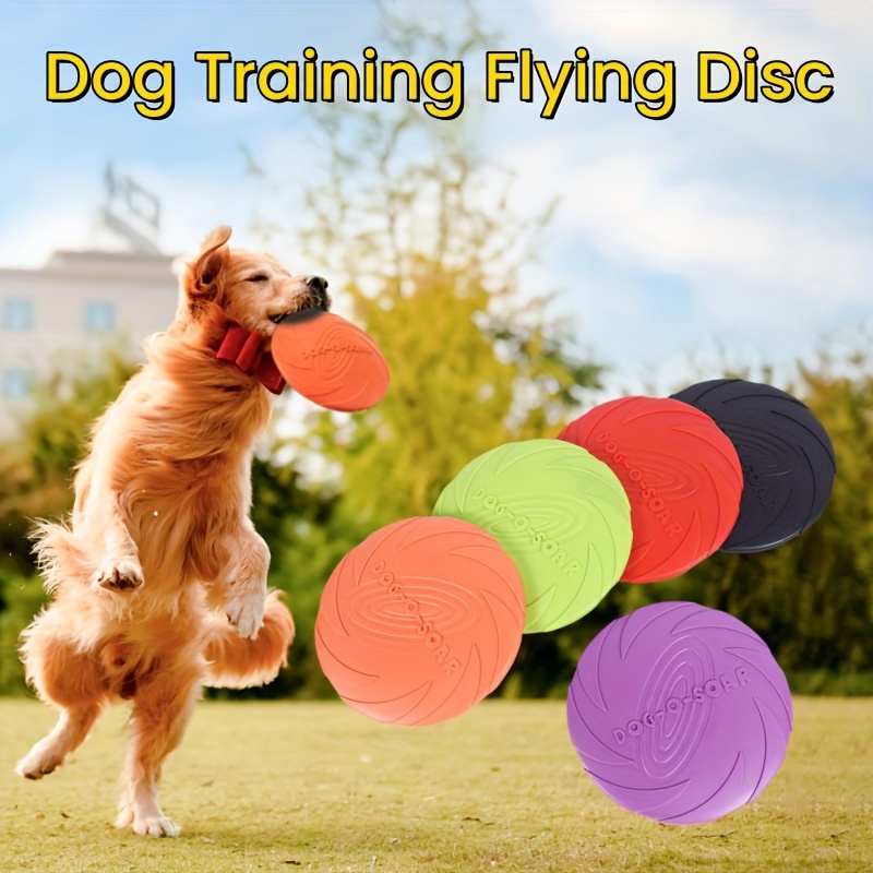 

Durable Rubber Dog Flying Disc - Interactive Flying Disc For All Breeds, Outdoor Sports & Training Toy, Chew-resistant For Endless Fun And Exercise