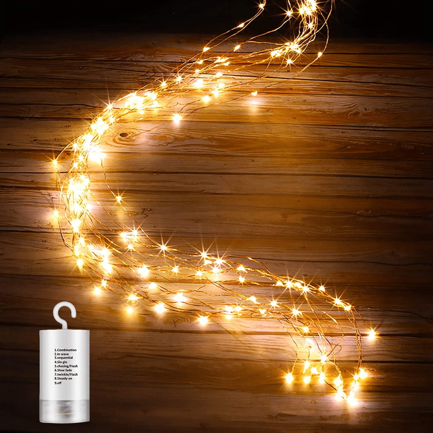 TEMU Guirlande Lumineuse 10 Fils 94 LED Feux d'Artifice, Guirlande Lumineuse à 4 Piles AA pour , Guirlande Lumineuse , , Décoration Extérieure de