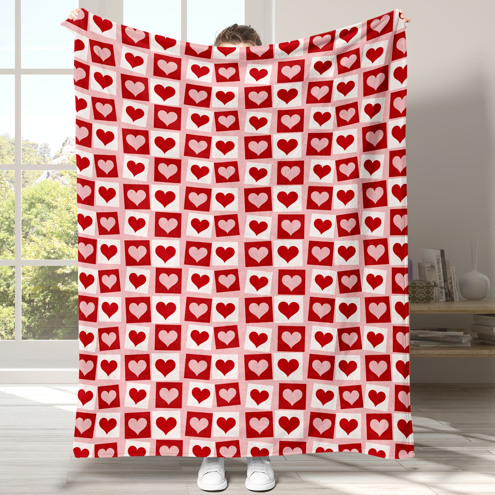 

Valentine's Day Flannel Blanket - Soft, Warm & Tear-resistant For Sofa, Office, Bed, Camping, Travel & Picnic - Gift Idea