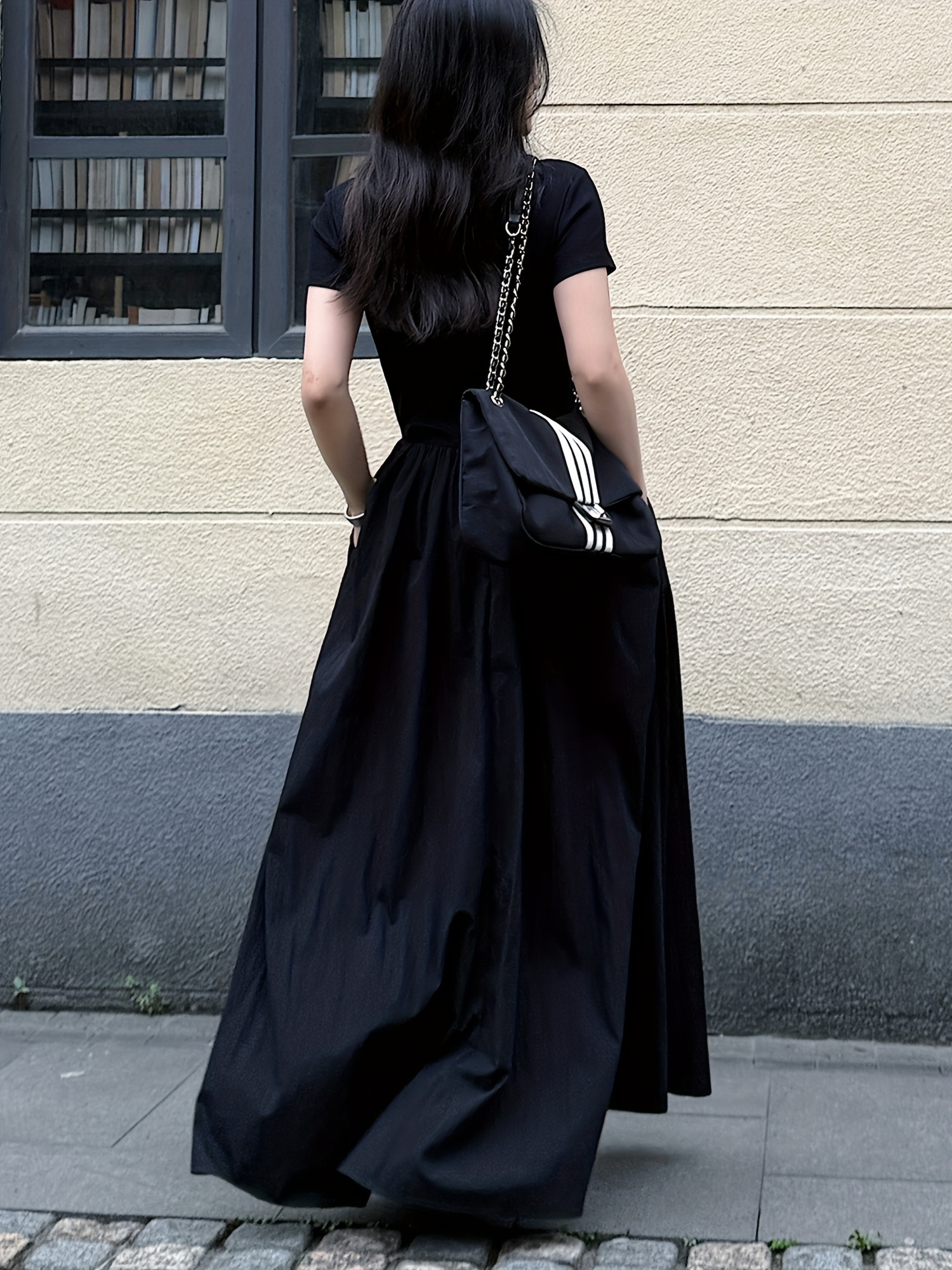 black short sleeve dress 2025 new korean style french style - Temu Oman