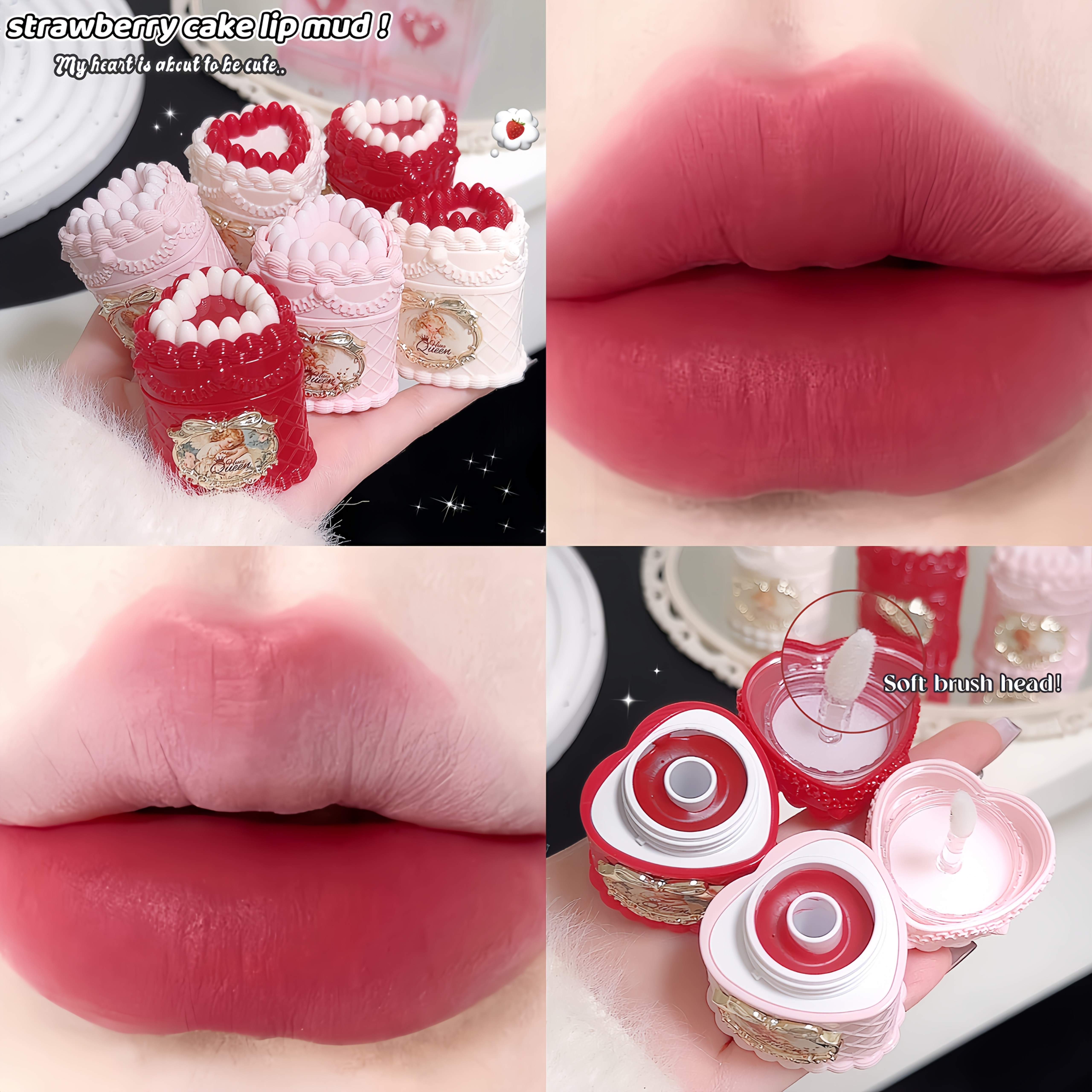 12 Farben Matte Lippenstift-Set In Herzform – Wasserfest, Langanhaltend & Mit Antihaft-Effekt