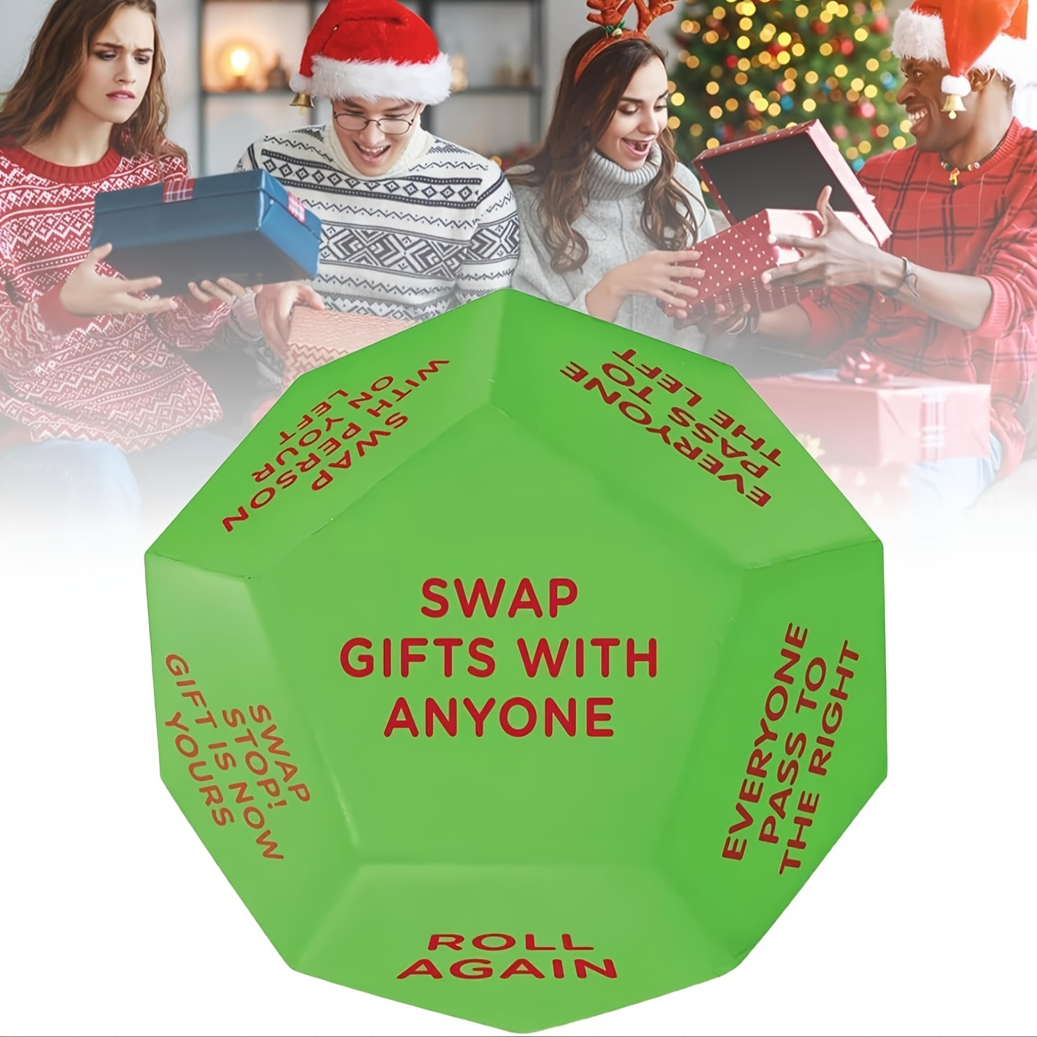 

Christmas Gift Exchange Polyhedral Dice, Santa Swap Gift Game, Other Plastic Material, For 14+