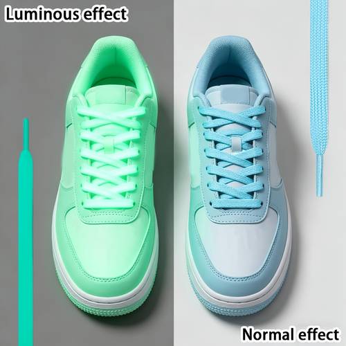of luminous reflective flat shoelaces in multiple colors glow in the dark reflective shoelaces for mens and womens sneakers versatile shoe accessories
