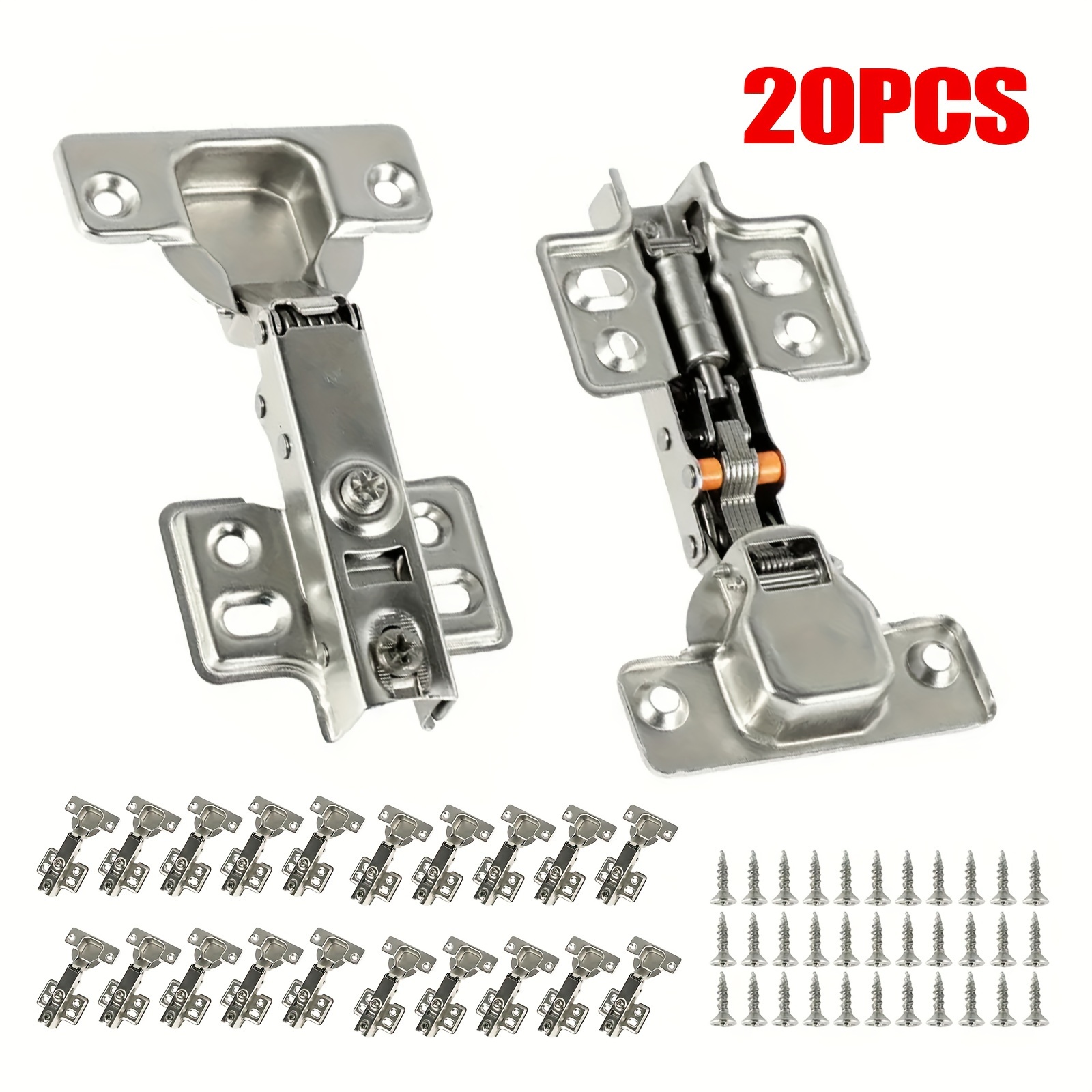 

20 Close Kitchen Cabinet Cupboard Door Hinges Screw Pack 35mm