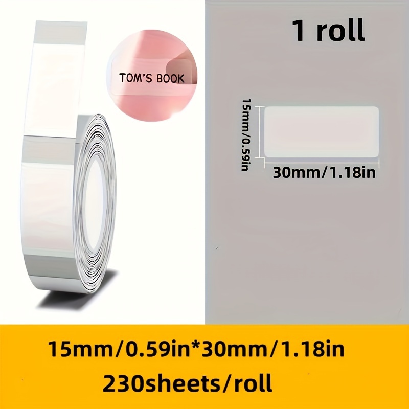 Image of 1 Roll Of Thermal Printing Label Paper, Label Paper, Compatible With Models P11, P12, P15, P50s, D30, D30s, D32, D35, And Q30