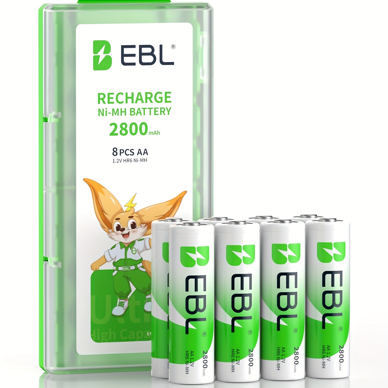 TEMU Ebl Aa Rechargeable Batteries 2800mah Ready2charge Quality Aa Batteries- 8