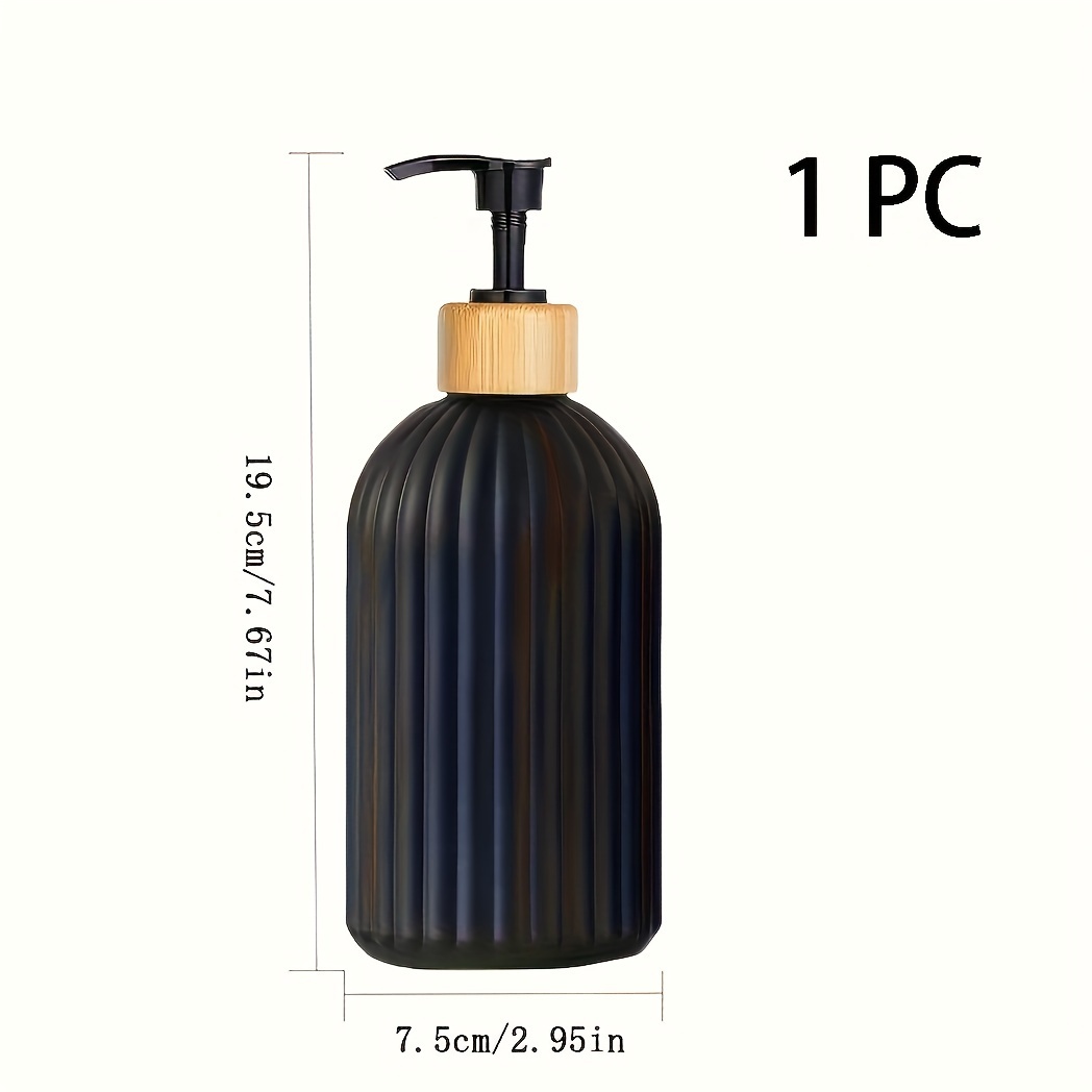 TEMU Black Plastic Soap Dispensers With Bamboo Pumps - Liquid Soaps Soap Dispenser Bathroom Soap Holder