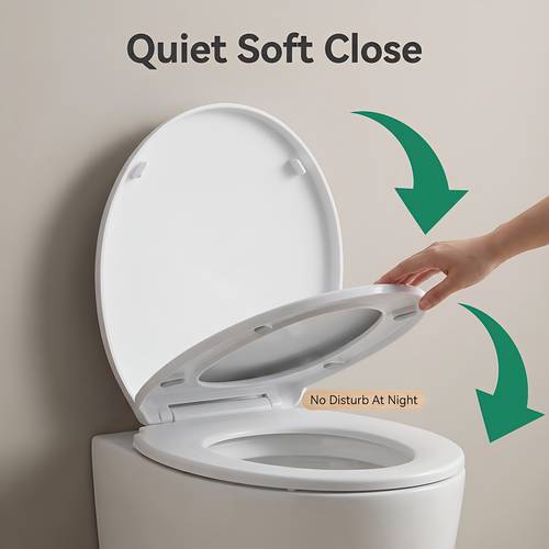1pc close toilet seat tool free anti stain pp material easy clean hygienic toilet lid fits most standard toilets modern