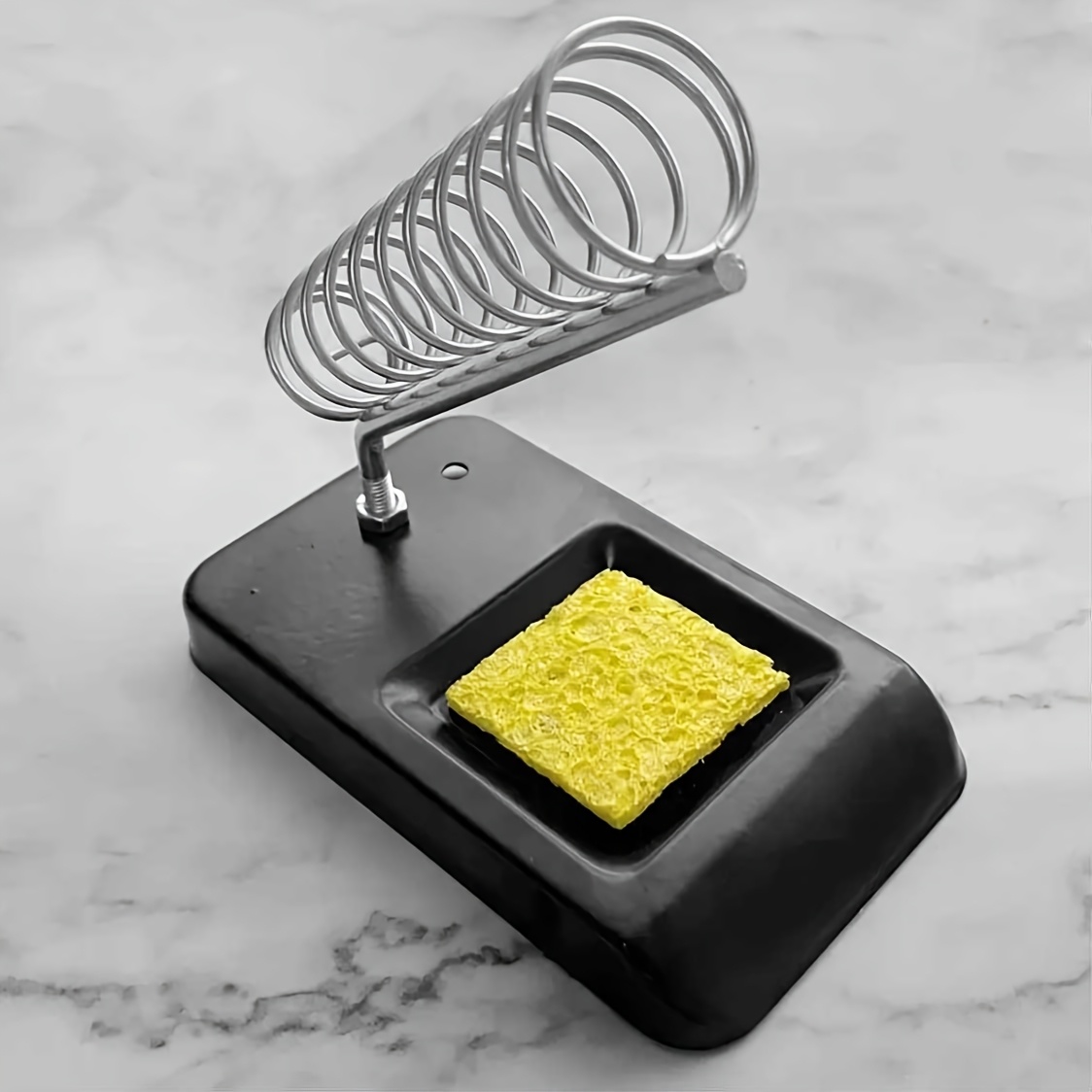 TEMU Premium Soldering Iron Holder, Soldering Tin Stand Welding Accessories, Solder . Soldering Iron Stand Spring Holders With Cleaning Sponge,