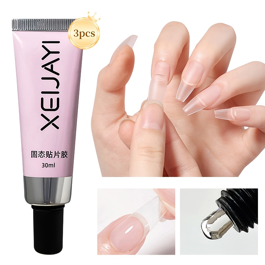 Xeijayi Solid Press-on Nail, 3pcs Set --- 3pcs Solid Nail Gel Set For Nail Bonding, Press-on Nail Solid Gel, Suitable For Art Diy, Requires Curing