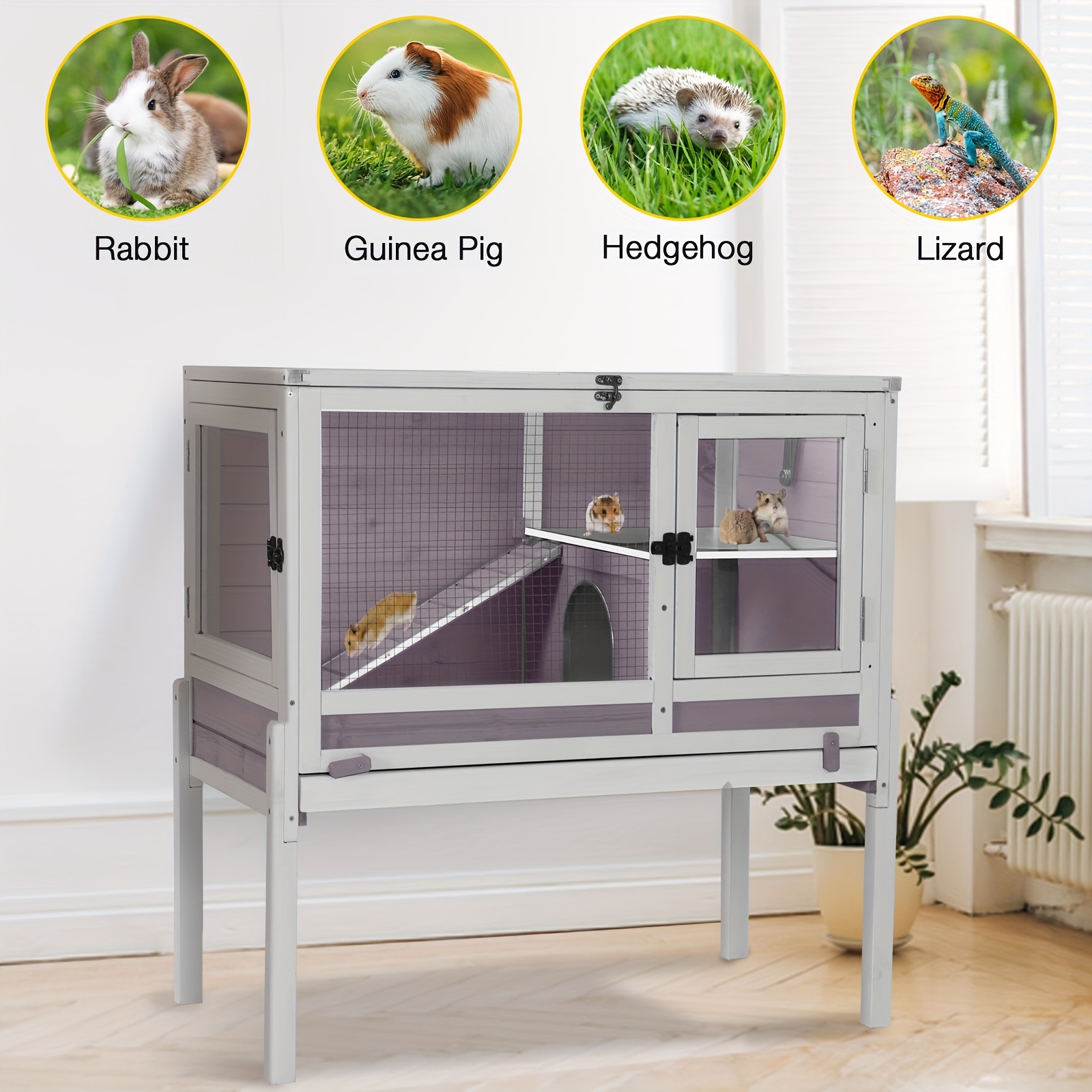Wooden Hamster Rabbit Cage with Pull Out Tray