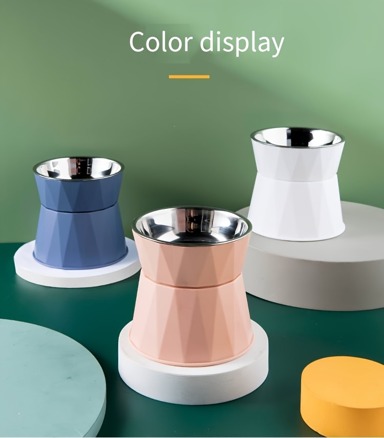 anti   and anti skid stainless   bowls high legged elevated bowls that protect the neck dog food   cat bowls cat food bowls with an elevated design to protect the cervical spine pet supplies Product details 8