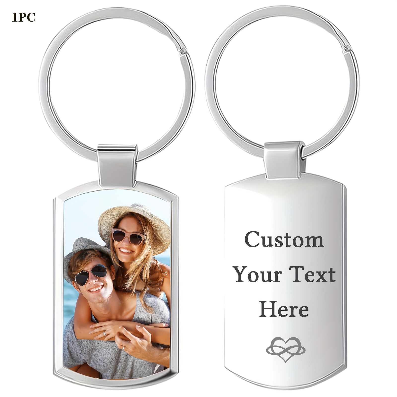 TEMU Custom Keychain, Double-sided Customization, Custom Photo, Logo Diy Gift, Commemorative Photo, Gift For Boyfriend, Christmas Gift, Valentine's
